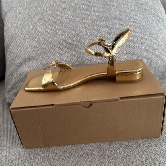 J. Crew Gold Lizard Textured ankle-strap flat sandals - Picture 7 of 11